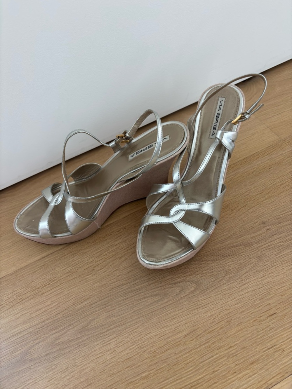Via Spiga silver heels